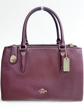 Coach Mercer Satchel 30 in Oxblood / Burgundy Pebbled Leather | Crossbody & Tote